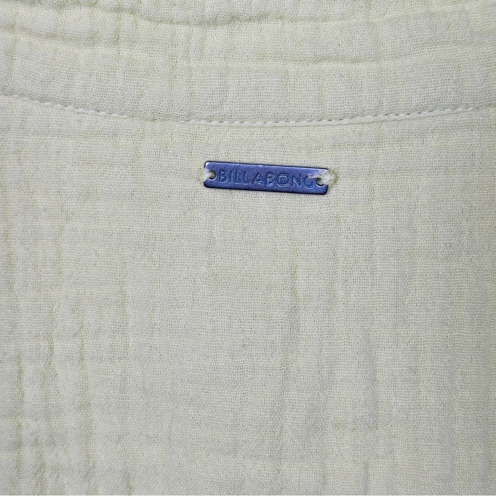 Billabong Right On Cotton Gauze Button Up Shirt Oversized Beachcore Yellow M - Picture 7 of 7